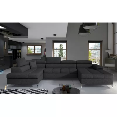 U-förmiges Sofa MARIS – dunkelgrau, linke Ausführung