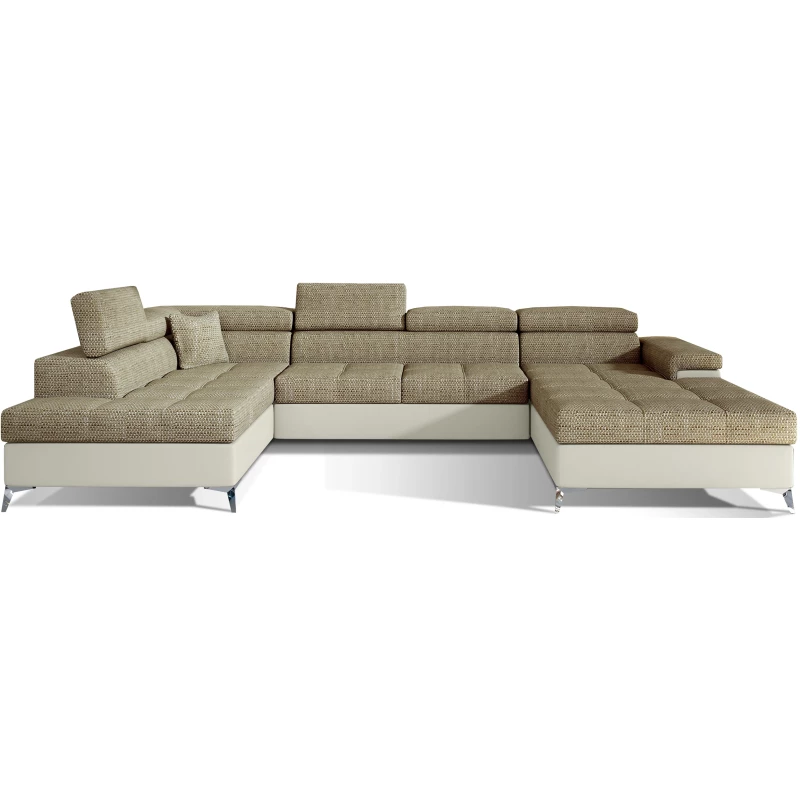 U-förmiges Sofa MARIS – Dunkelbeige/Beige, linke Ausführung