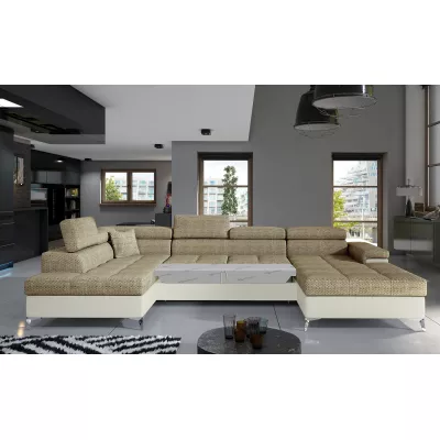 U-förmiges Sofa MARIS – Dunkelbeige/Beige, linke Ausführung