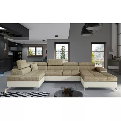 U-förmiges Sofa MARIS – Dunkelbeige/Beige, linke Ausführung
