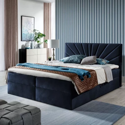 Bettgestell 120x220 IVANA 4 - Dunkelblau + GRATIS Matratzenauflage