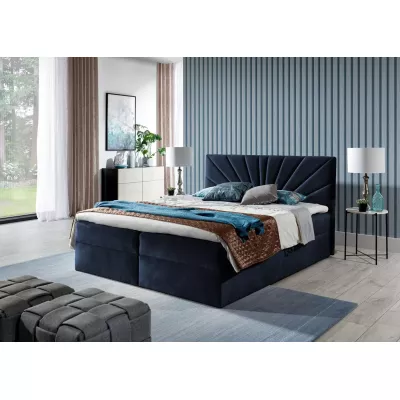 Bettgestell 120x220 IVANA 4 - Dunkelblau + GRATIS Matratzenauflage