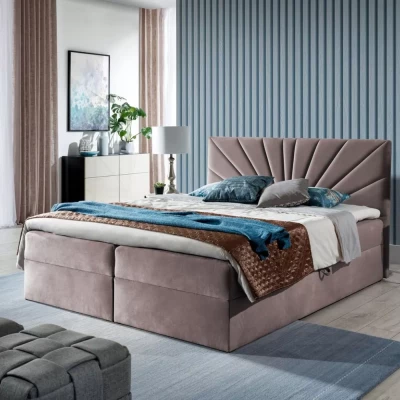 Kontinentales Bett 120x220 IVANA 4 - rosa + GRATIS Matratzenauflage