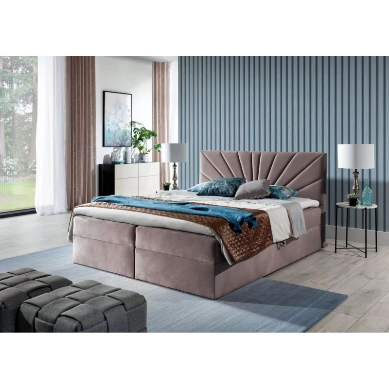 Kontinentales Bett 120x220 IVANA 4 - rosa + GRATIS Matratzenauflage