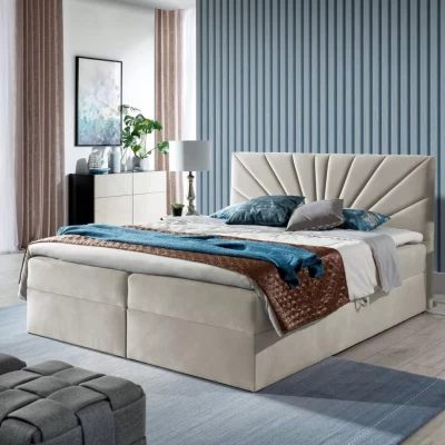 Kontinentales Bett 120x220 IVANA 4 - beige + GRATIS Matratzenauflage