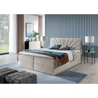 Kontinentales Bett 120x220 IVANA 4 - beige + GRATIS Matratzenauflage