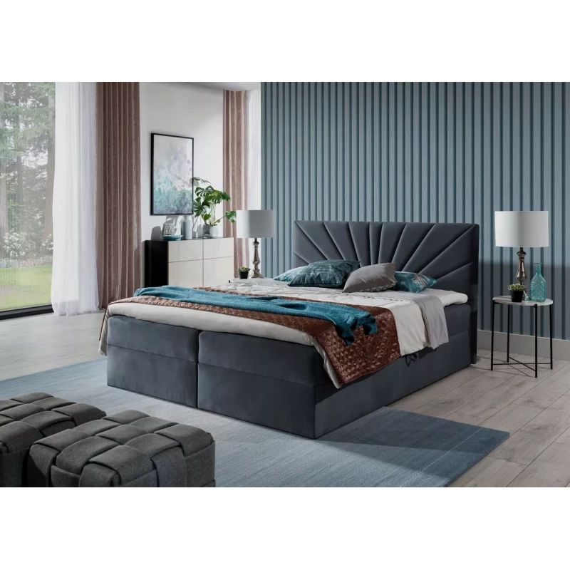 Bettgestell IVANA 4 (120 x 220 cm) – Dunkelgrau + GRATIS Matratzenauflage