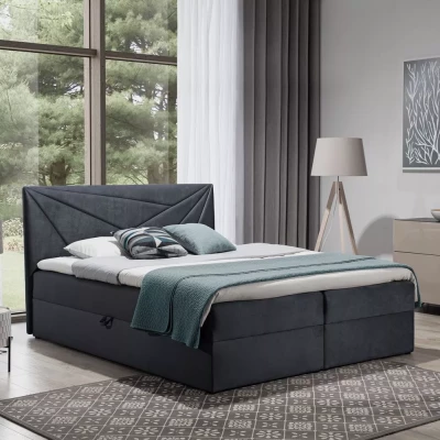 Boxspringbett 120x220 IVANA 5 - Dunkelgrau + GRATIS Matratzenauflage