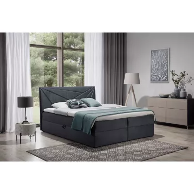 Boxspringbett 120x220 IVANA 5 - Dunkelgrau + GRATIS Matratzenauflage