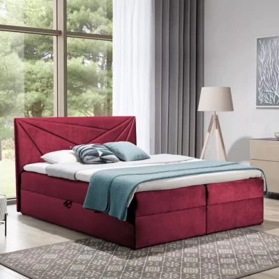 Boxspringbett 120x220 IVANA 5 - rot + GRATIS Matratzenauflage