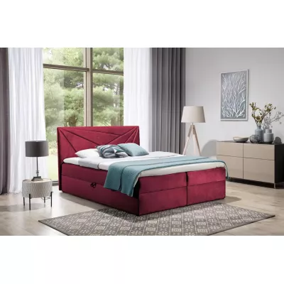 Boxspringbett 120x220 IVANA 5 - rot + GRATIS Matratzenauflage