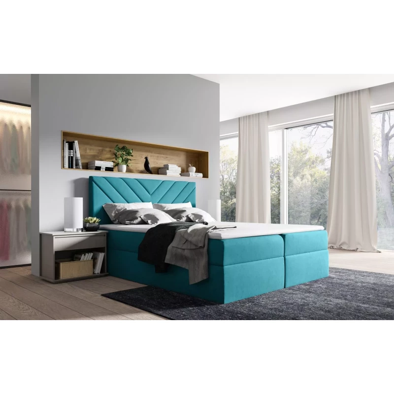 Continental-Bett IVANA 6 – 120 x 220 cm, blau + GRATIS Matratzenauflage
