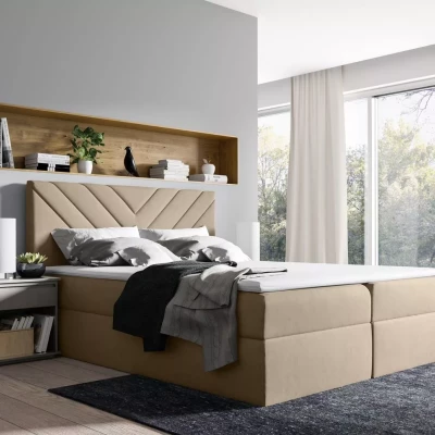 Kontinentales Bett IVANA 6 – 120 x 220 cm, beige + GRATIS Matratzenauflage