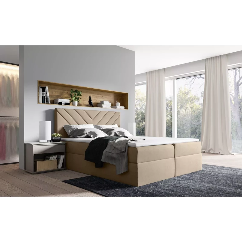 Kontinentales Bett IVANA 6 – 120 x 220 cm, beige + GRATIS Matratzenauflage