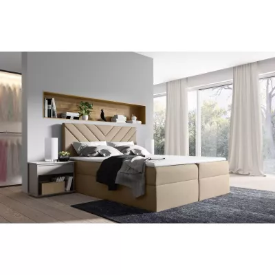 Kontinentales Bett IVANA 6 – 120 x 220 cm, beige + GRATIS Matratzenauflage