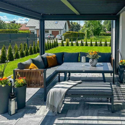 Garteneckset LUCIO - grau