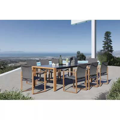 ZENTO Garten-Essgruppe – Anthrazit/Braun