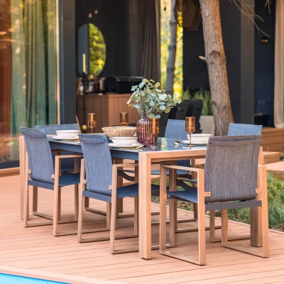 ZENTO Garten-Essgruppe – Anthrazit/Braun