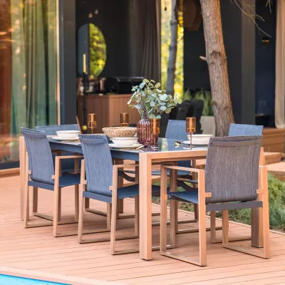 ZENTO Garten-Essgruppe – Anthrazit/Braun