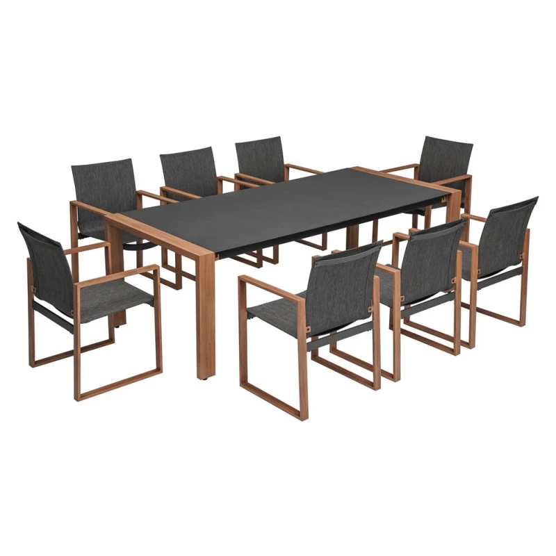 ZENTO Garten-Essgruppe – Anthrazit/Braun