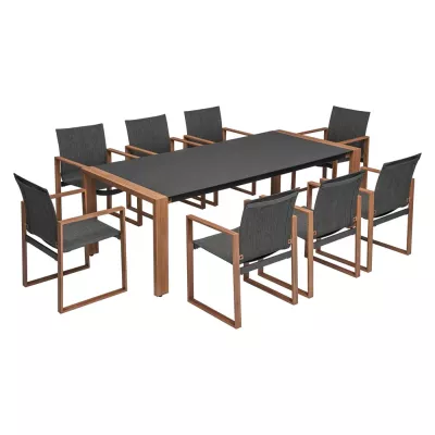 ZENTO Garten-Essgruppe – Anthrazit/Braun