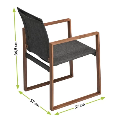 ZENTO Garten-Essgruppe – Anthrazit/Braun
