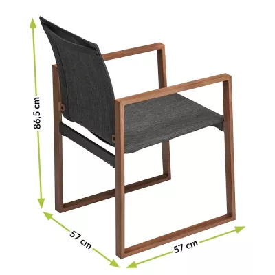 ZENTO Garten-Essgruppe – Anthrazit/Braun