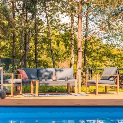 Gartenmöbelset ZENTO – Anthrazit/Braun