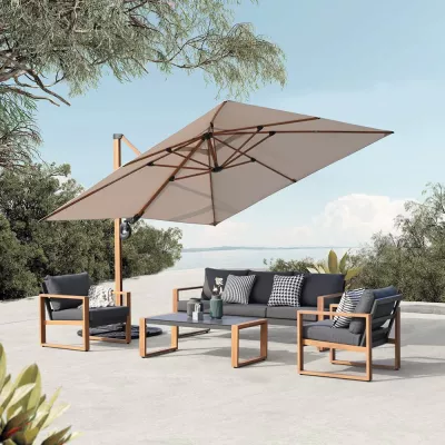 Gartenmöbelset ZENTO – Anthrazit/Braun