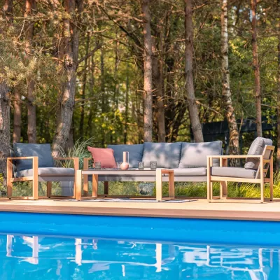 Gartenmöbelset ZENTO – Anthrazit/Braun