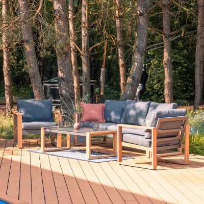 Gartenmöbelset ZENTO – Anthrazit/Braun