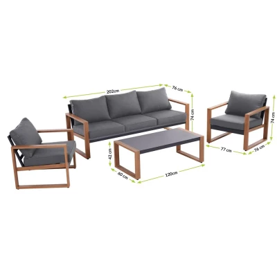 Gartenmöbelset ZENTO – Anthrazit/Braun