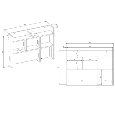 Schreibtisch mit Auszug und Schubladen TRISTON – weiß, rechts