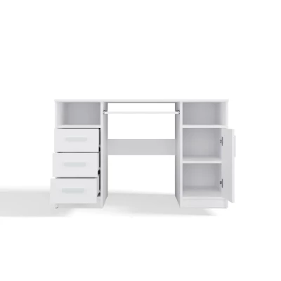 PC-Schreibtisch mit Schubladen und Schrank BELLUNO - weiß