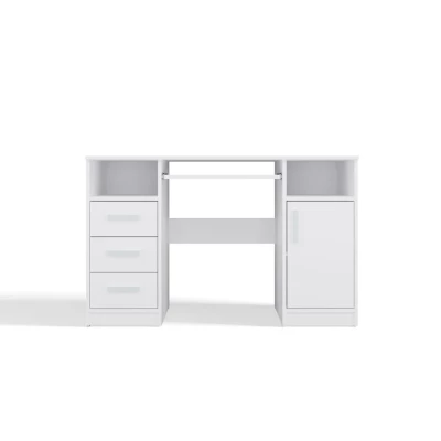 PC-Schreibtisch mit Schubladen und Schrank BELLUNO - weiß