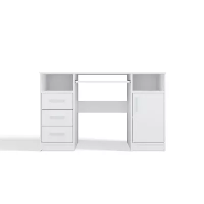 PC-Schreibtisch mit Schubladen und Schrank BELLUNO - weiß