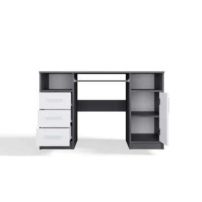 PC-Schreibtisch mit Schubladen und Schrank BELLUNO – Anthrazit/Weiß