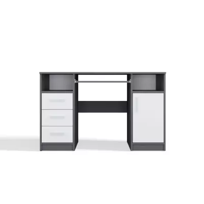 PC-Schreibtisch mit Schubladen und Schrank BELLUNO – Anthrazit/Weiß