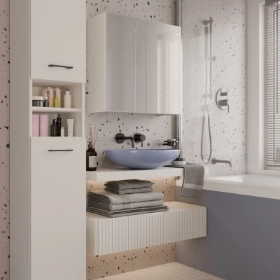 Schmaler Badezimmerschrank JANNO - Kaschmir