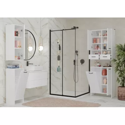 Schmaler Schmaler Badschrank LUCENZA - weiß