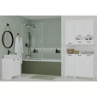 Schmaler Schmaler Badschrank LUCENZA - weiß