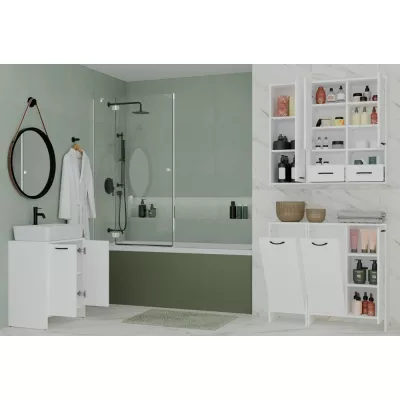 Schmaler Schmaler Badschrank LUCENZA - weiß