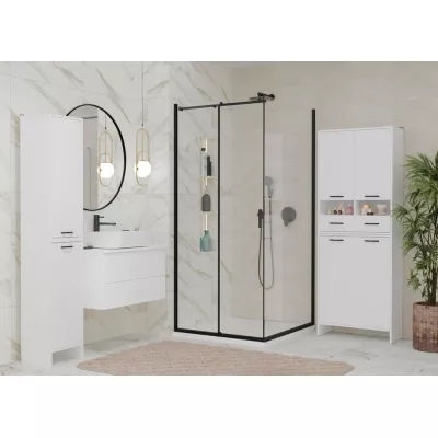 Schmaler Schmaler Badschrank LUCENZA - weiß
