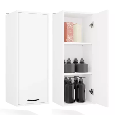 Schmaler Schmaler Badschrank LUCENZA - weiß