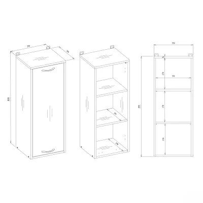 Schmaler Schmaler Badschrank LUCENZA - weiß