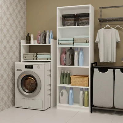 Badezimmerschrank über der Waschmaschine LUCENZA - weiß