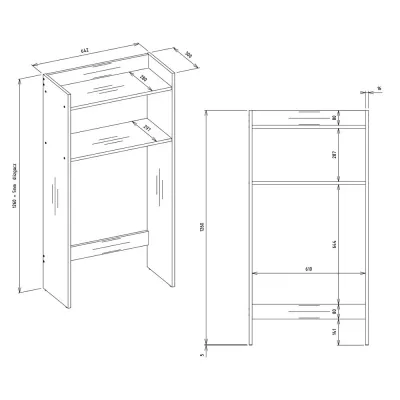 Badezimmerschrank über der Waschmaschine LUCENZA - weiß