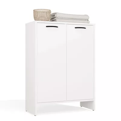 Badezimmerschrank mit Wäschekorb LUCENZA - weiß