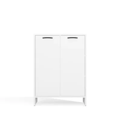 Badezimmerschrank mit Wäschekorb LUCENZA - weiß