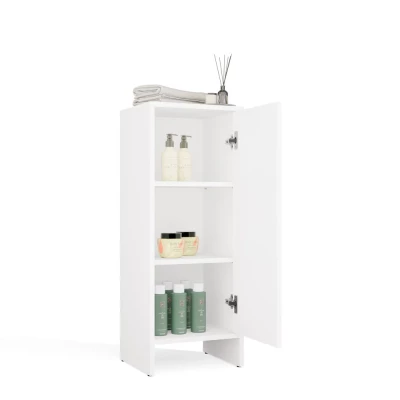 Schmaler Badezimmerschrank LUCENZA - weiß